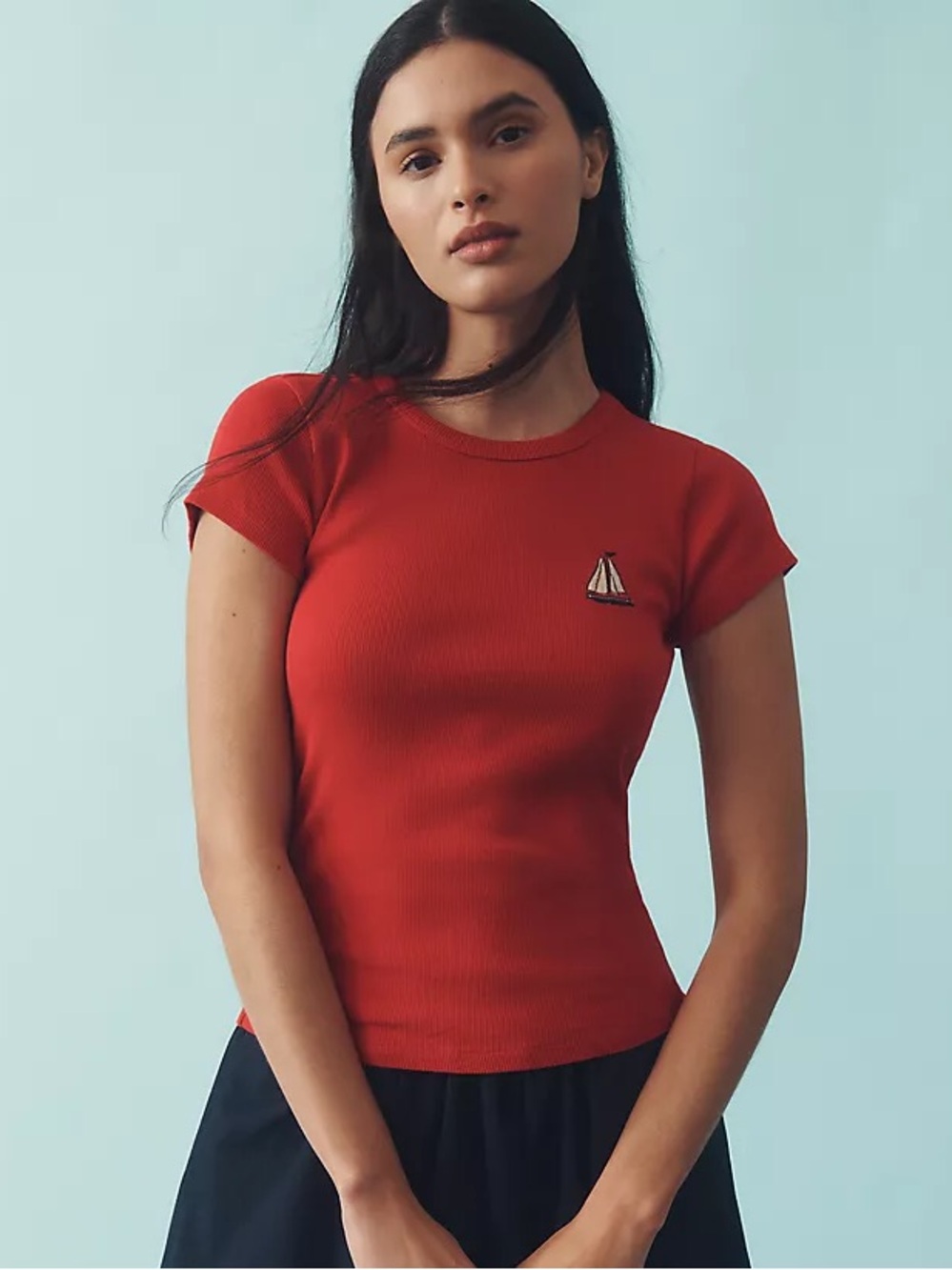 Maeve Sailboat Embroidered Baby T-Shirt